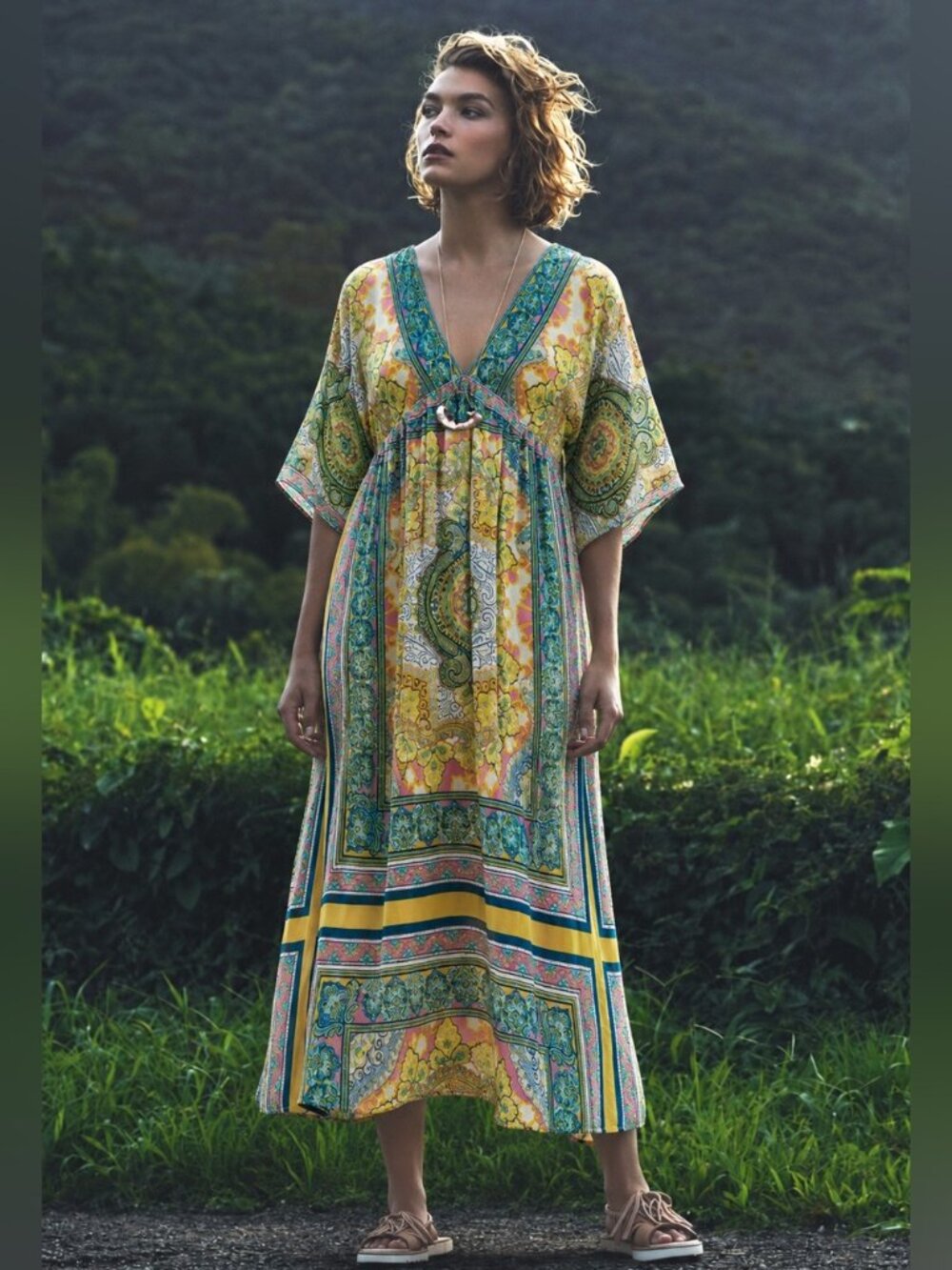 NWOT Sundance Poly-Satin Boho Wowza Dress